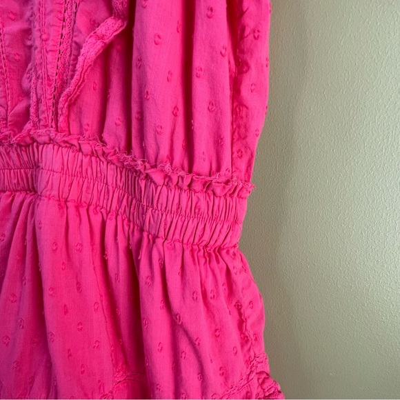 LOVE SHACK FANCY hot pink Natasha mini dress watermelon ice ruffle size XL - Picture 8 of 16